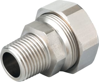 Hummel - Fitting met 2 aansluitingen Dikw/Buiskop. 1 X R 1 Bui.