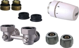 Hummel - BasisPLUS Rad.aansl.combi. m kraan+onderblok H-Aansl Set-Hks/16X2