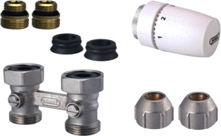 Hummel - BasisPLUS Rad.aansl.combi. m kraan+onderblok H-Aansl Set-Re/15Mm