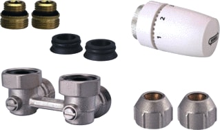 Hummel - BasisPLUS Rad.aansl.combi. m kraan+onderblok H-Aansl Set-Hks/15Mm