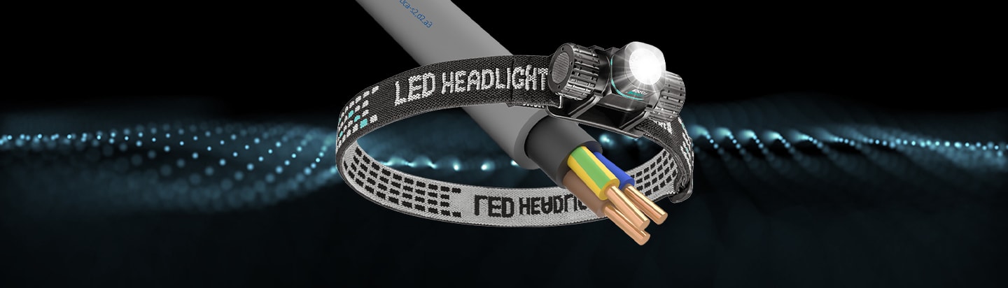 Gratis TradeForce hoofdlamp bij elke 100 meter Draka Vult voedingskabel